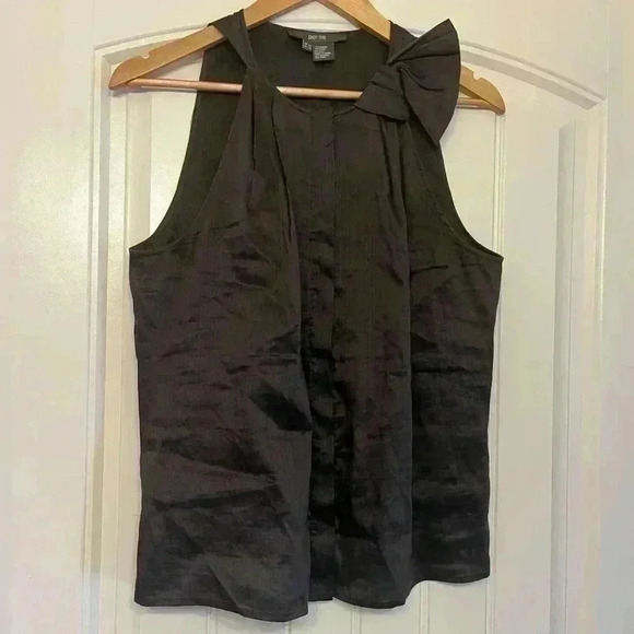 Per Se Silk Blend Sleeveless Brown Blouse Top Size 12 - Picture 1 of 6